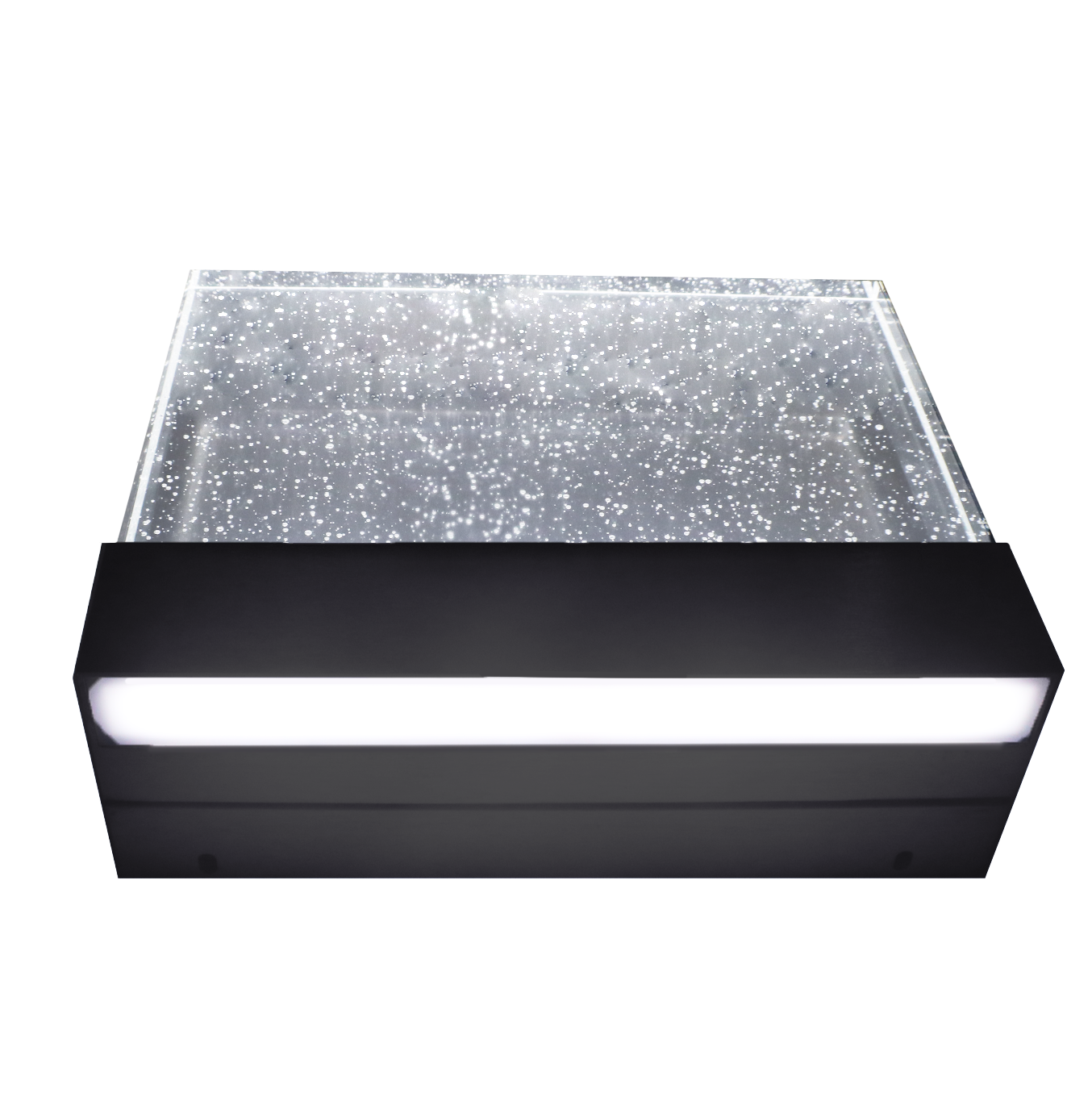 Matte Black Integrated LED Rectangle Wall Sconce with Bubble Glass
