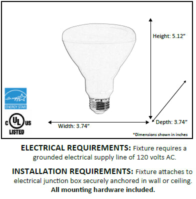 LED 8 Watt Dimmable Flood Light Bulb
