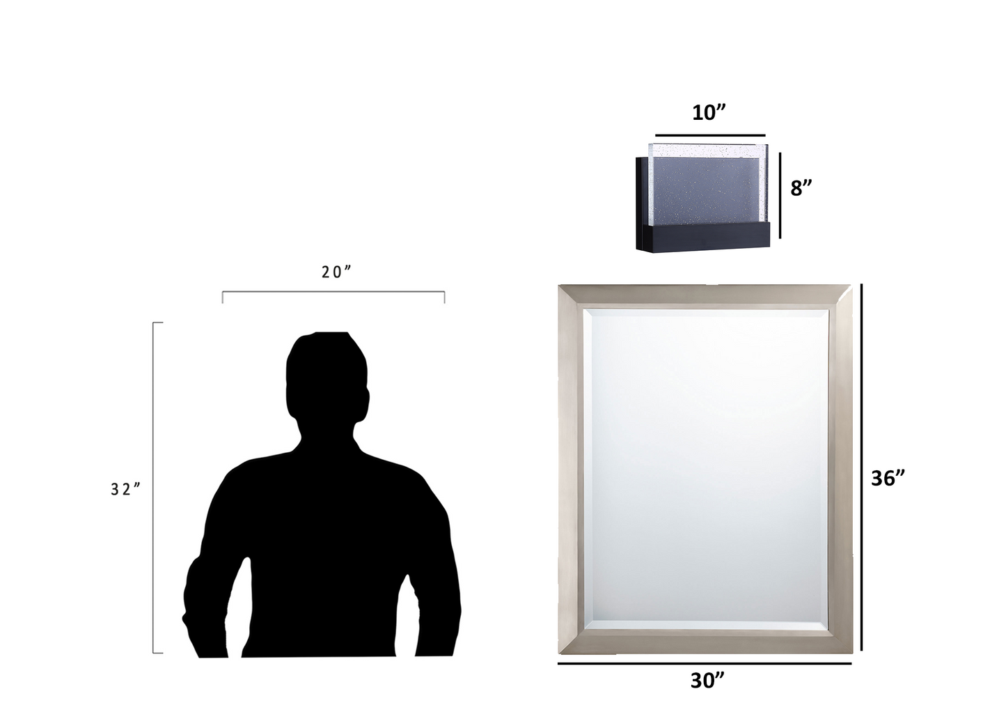 Matte Black Integrated LED Rectangle Wall Sconce with Bubble Glass