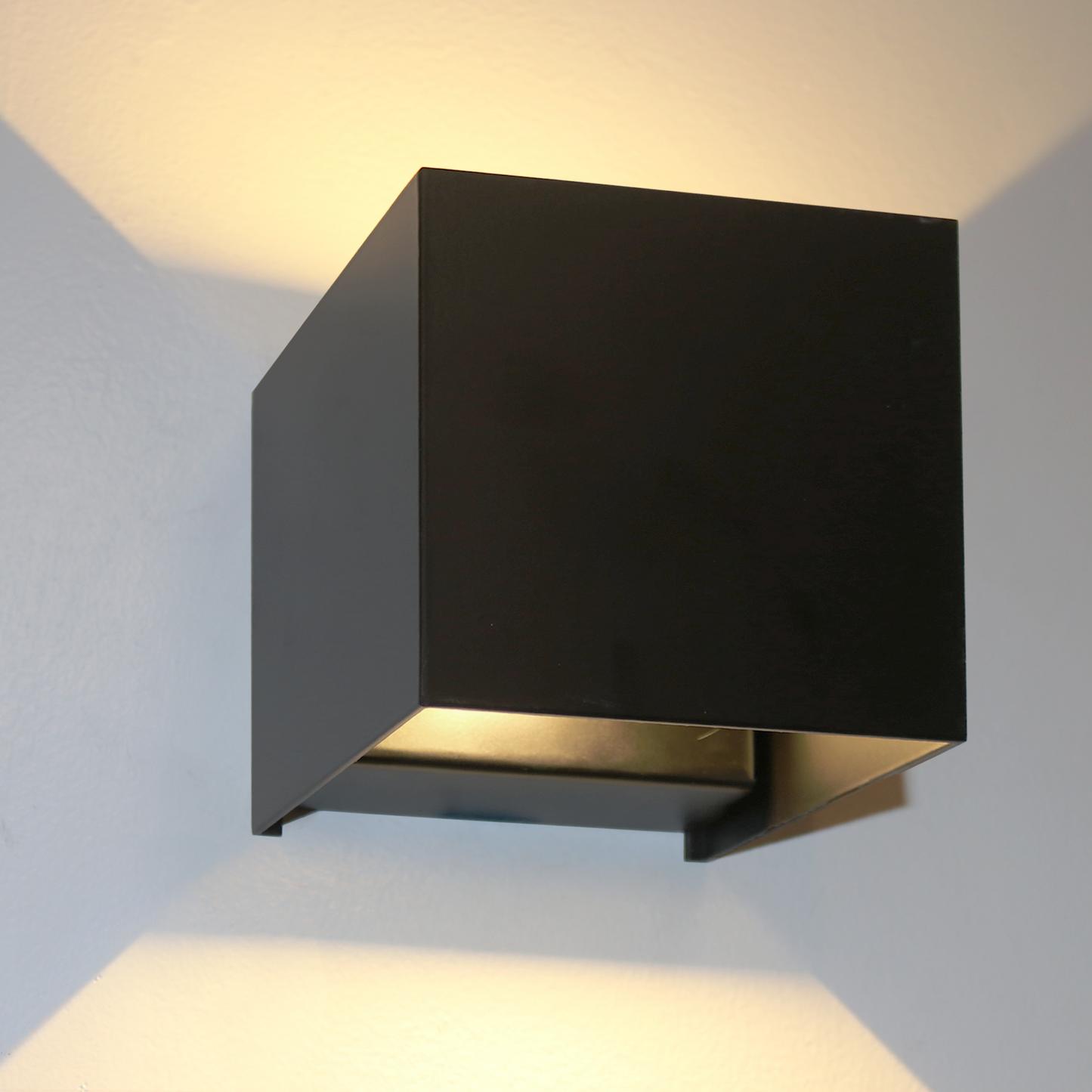 Small LED Wall Cube Up/Down Adjustable Matte Black
