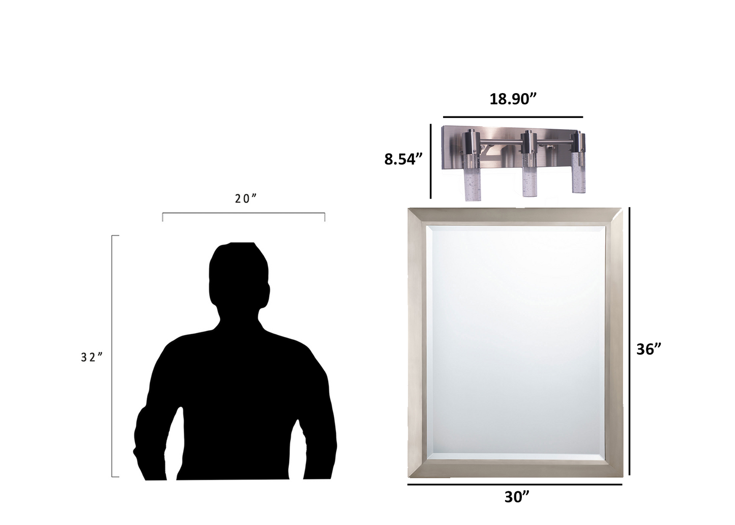 Soffi 15-Watt Nickel Rectangle Bathroom Wall Lights with Seeded Glass