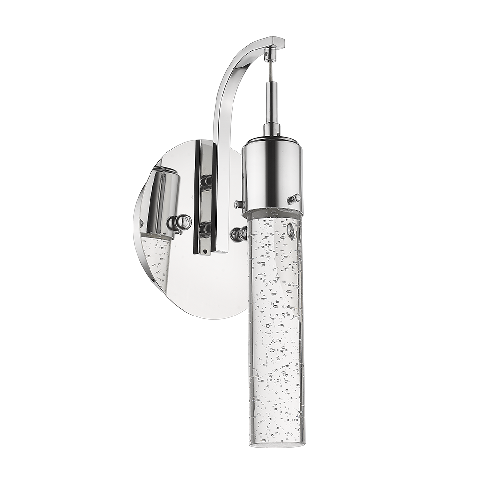 Soffi 1-Light LED Chrome Illuminated Bubble Glass Vanity Fixture