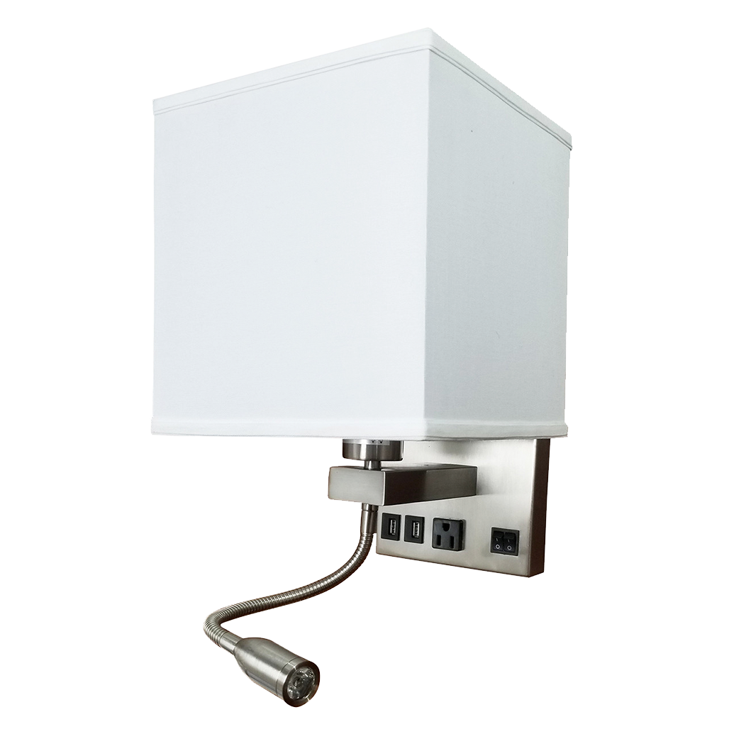 Square Wall Lamp w/ LED Reading Light
