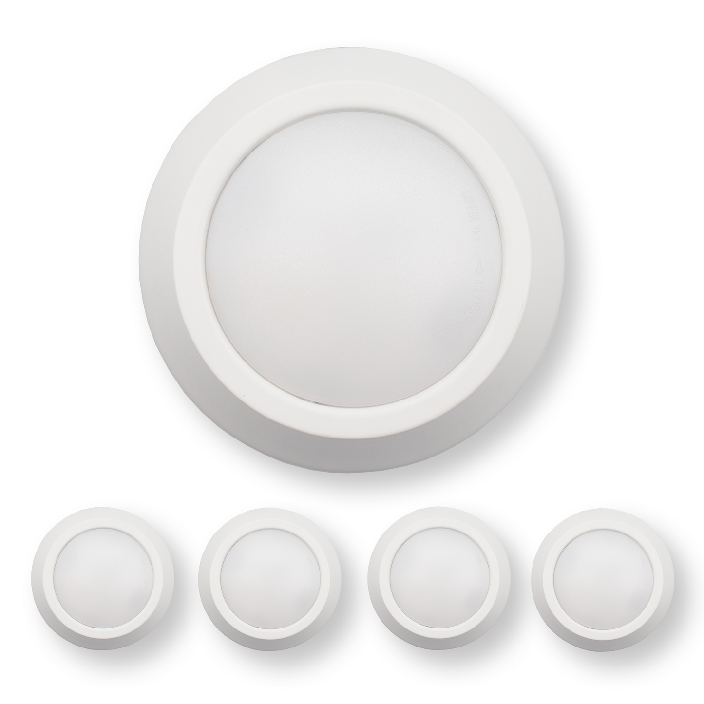 5 Inch LED Disk Light 12W - 3000K - 840Lumens - White (1 Pack, 2 Pack, 4 Pack, 6 Pack, 8 Pack)