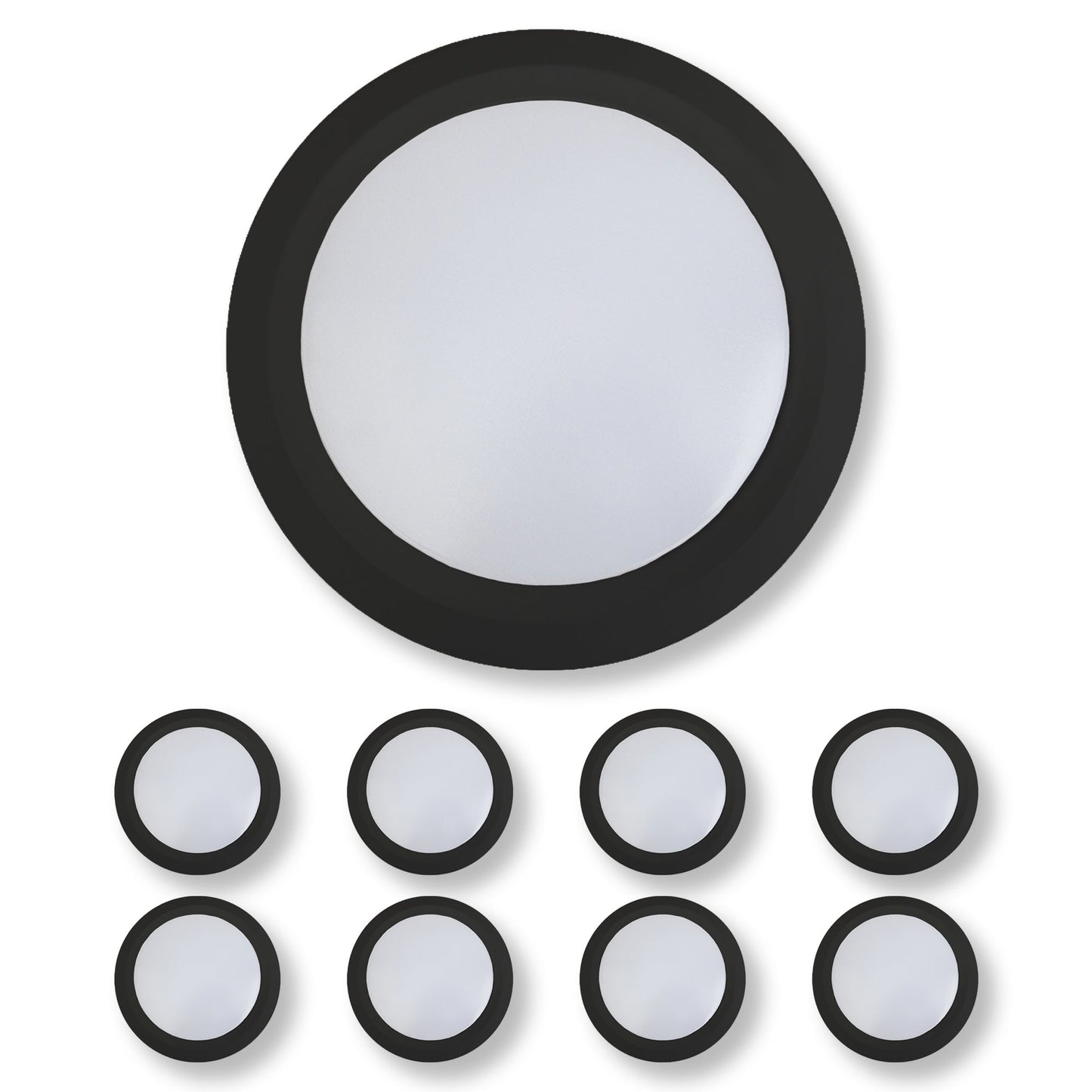 7 Inch LED Disk Light 15W - 3000K - 1080Lumens - Black (1 Pack, 2 Pack, 4 Pack, 6 Pack, 8 Pack)