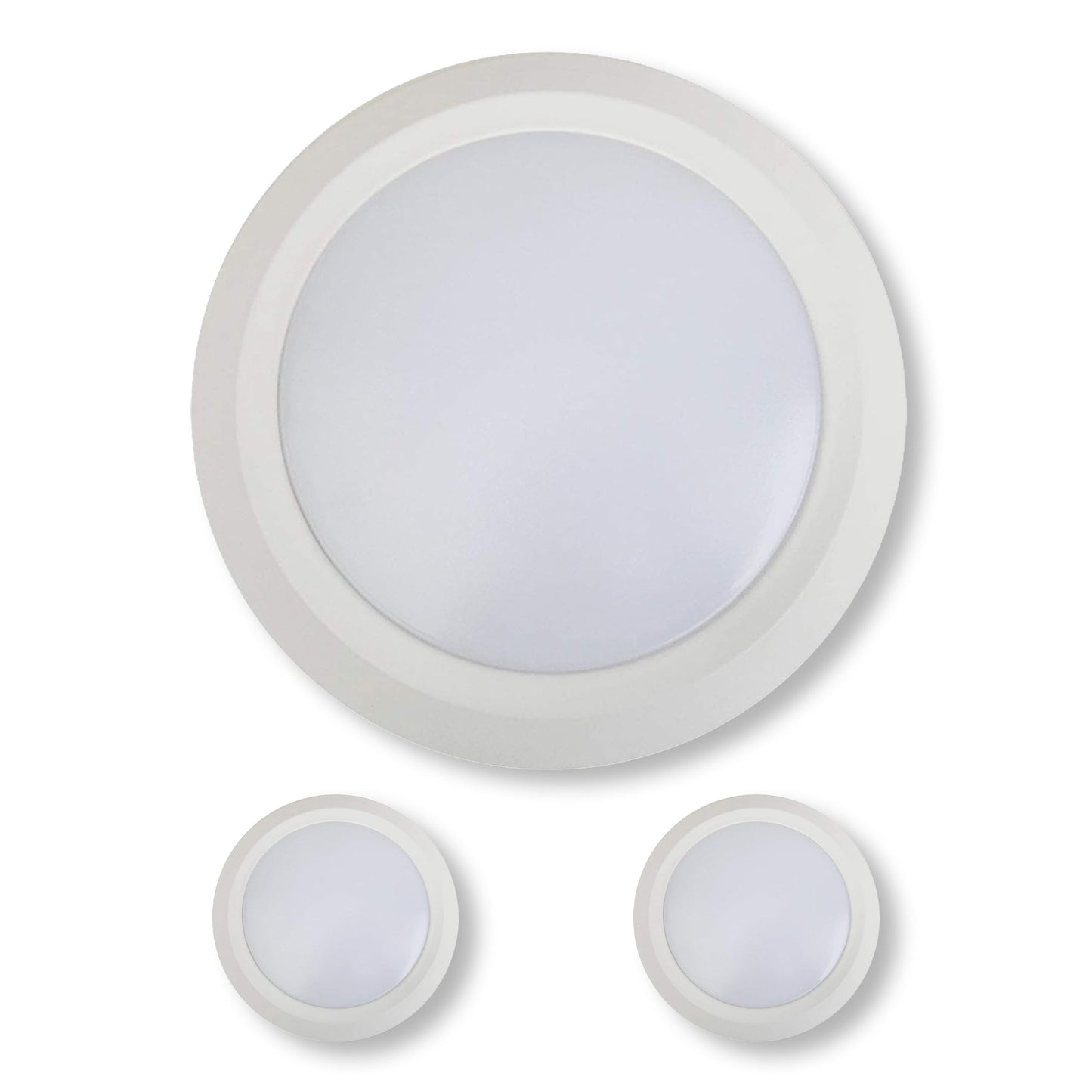 7 Inch LED Disk Light 15W - 3000K - 1080Lumens - White (1 Pack, 2 Pack, 4 Pack, 6 Pack, 8 Pack)