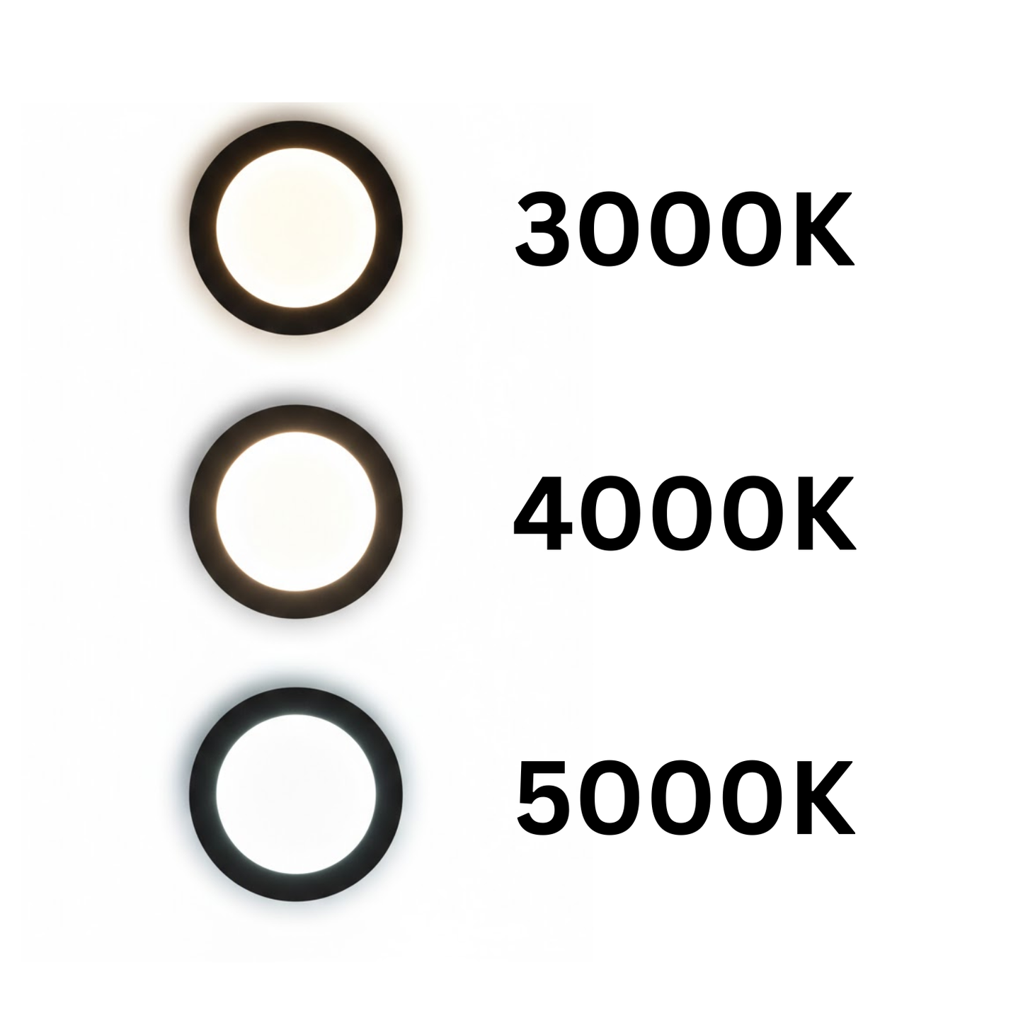 7.5 Inch LED Disk Light - Selectable Color 3000K/4000K/5000K - 1080Lumens - Black (1 Pack, 2 Pack, 4 Pack, 6 Pack, 8 Pack)