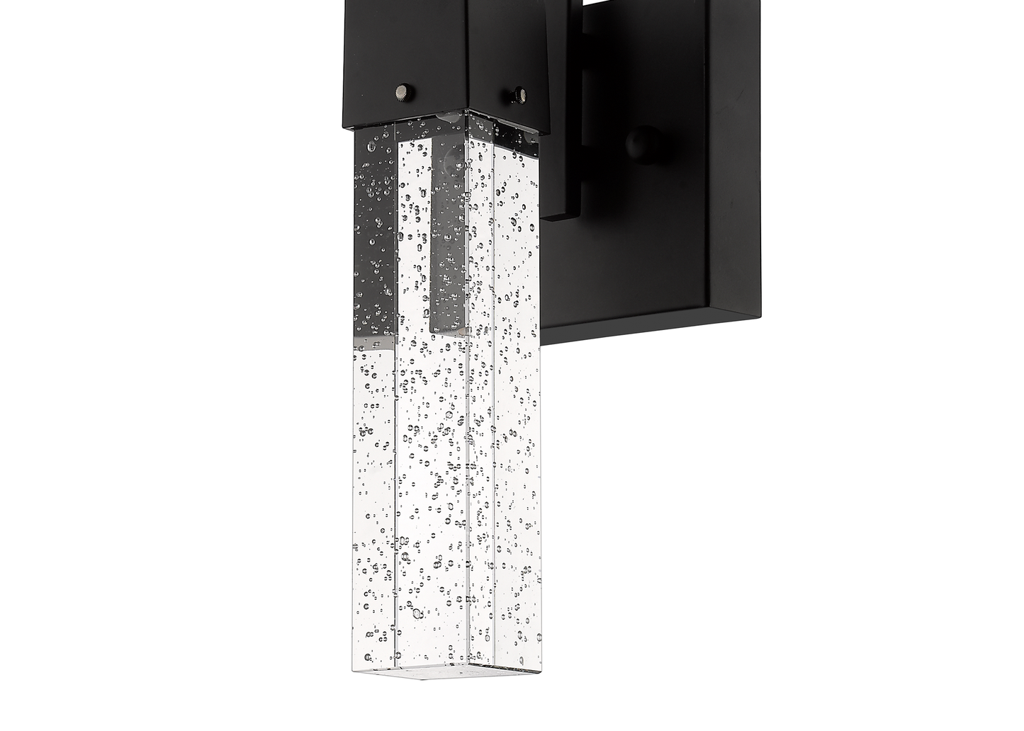 LED Matte Black Vanity Fixture with Bubble Glass