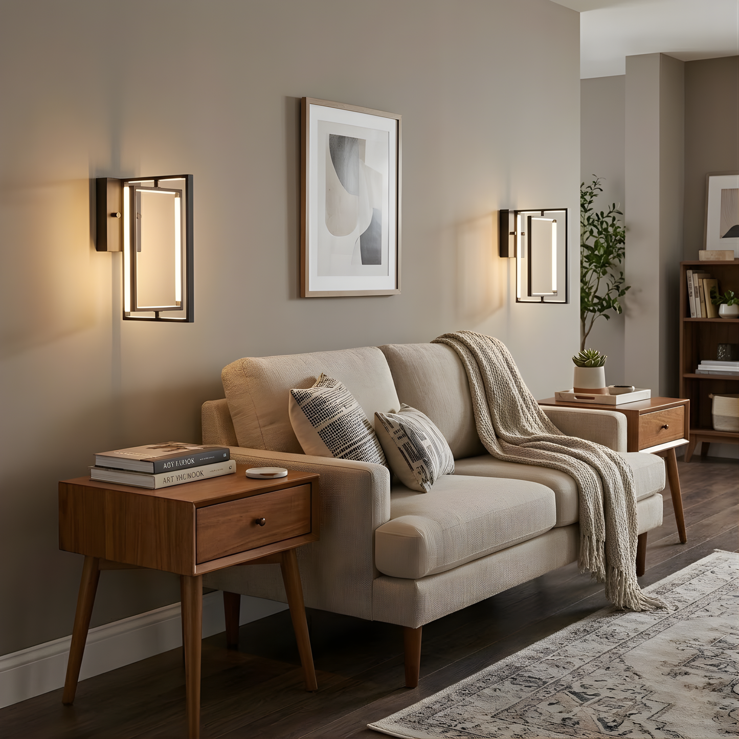 Modena 10 in. Tall 25W Integrated LED Modern Rectangle Wall Sconce - Black