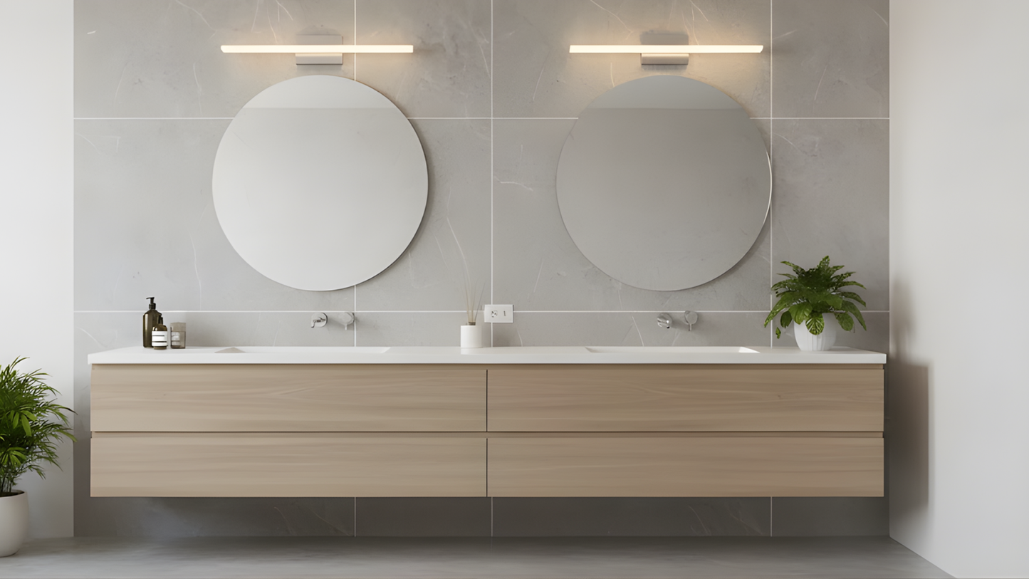 Zenon Modern 32" LED White Strip Vanity Light - Brushed Nickel