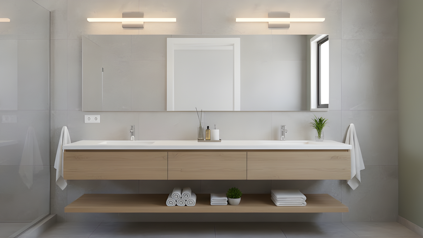 Zenon Modern 32" LED White Strip Vanity Light - Brushed Nickel