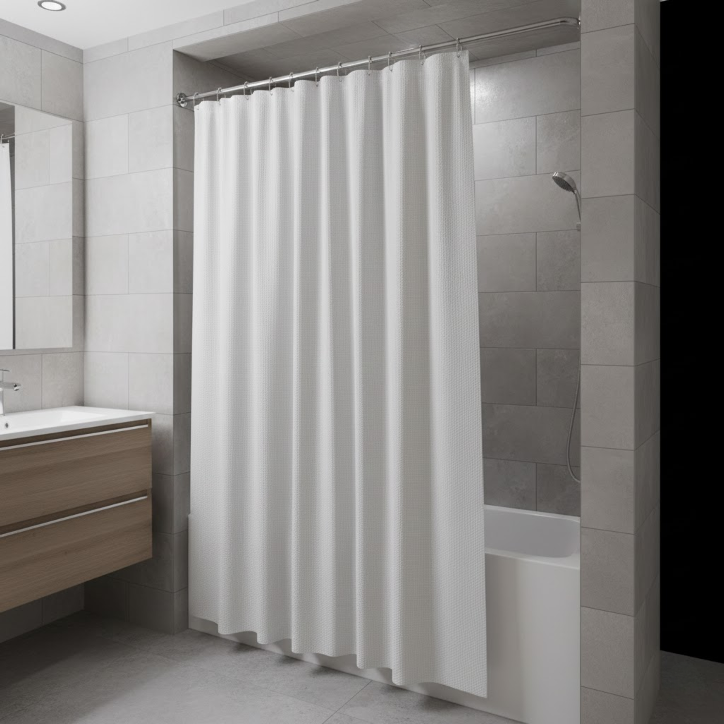 Straight 60" Brushed Nickel Screw-Mounted Shower Curtain Rod