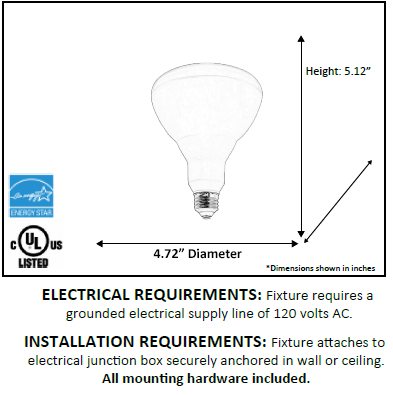 LED 11 Watt Dimmable Flood Light Bulb in White Finish