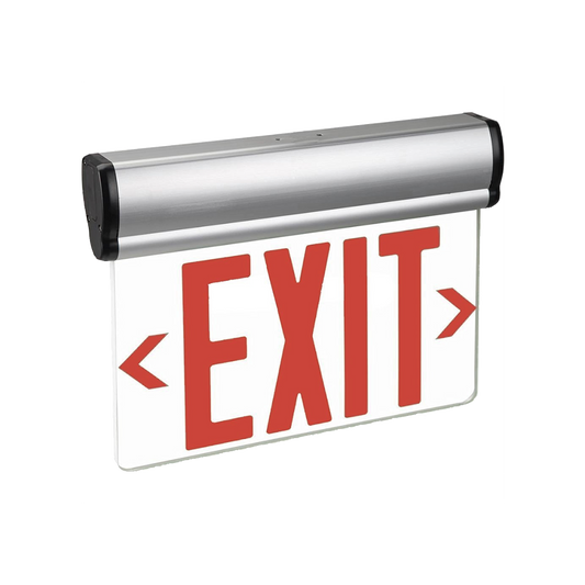 Single Face Clear Acrylic Exit Sign - Red Letters