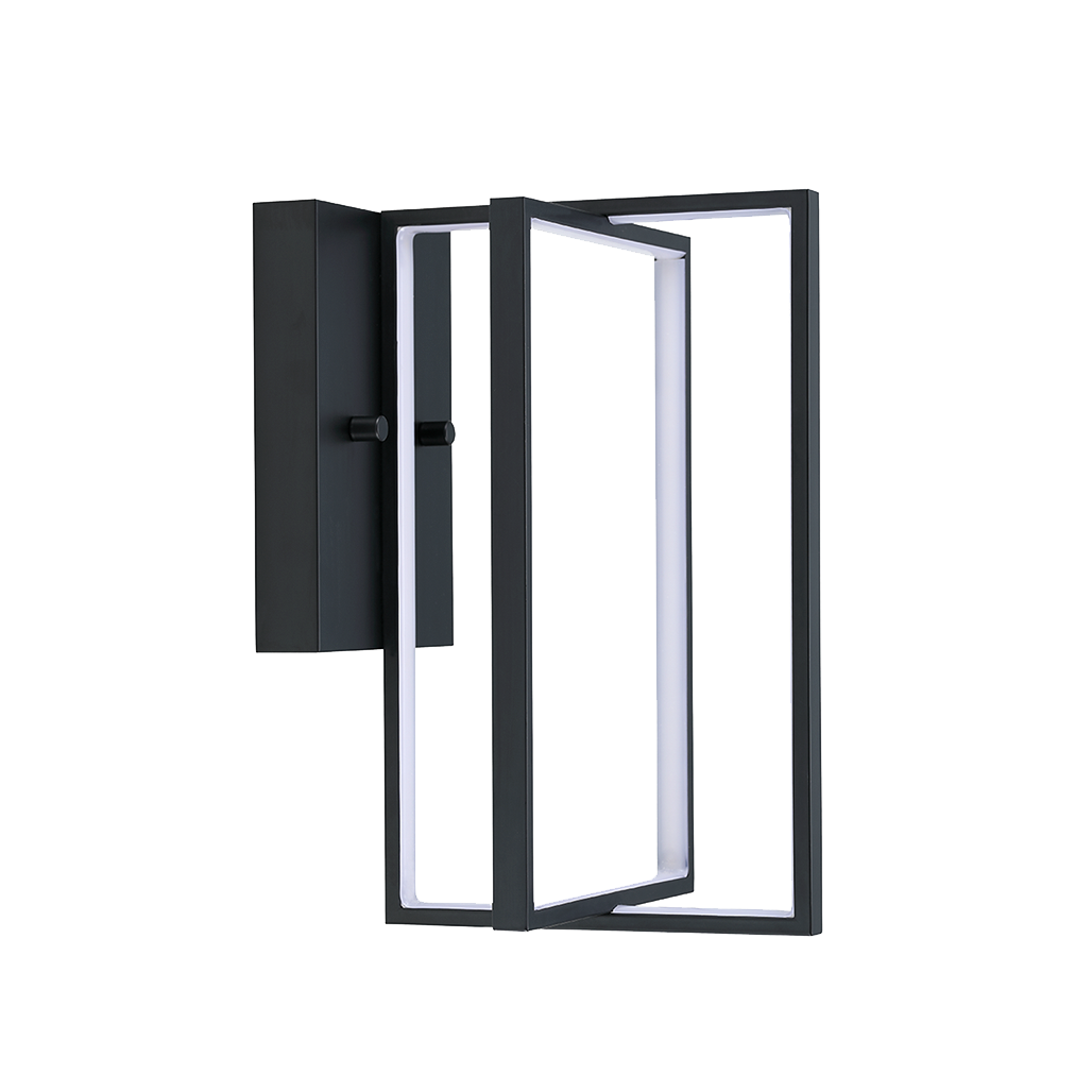 Modena 10 in. Tall 25W Integrated LED Modern Rectangle Wall Sconce - Black