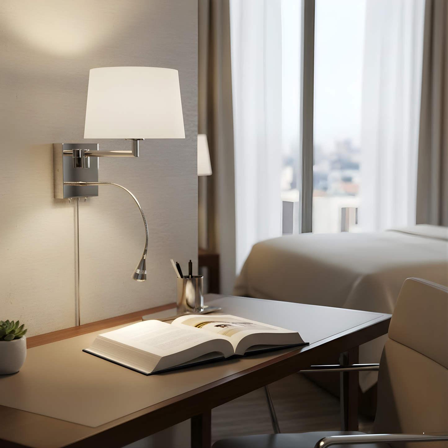 Wall Lamp w/ LED Reading Light
