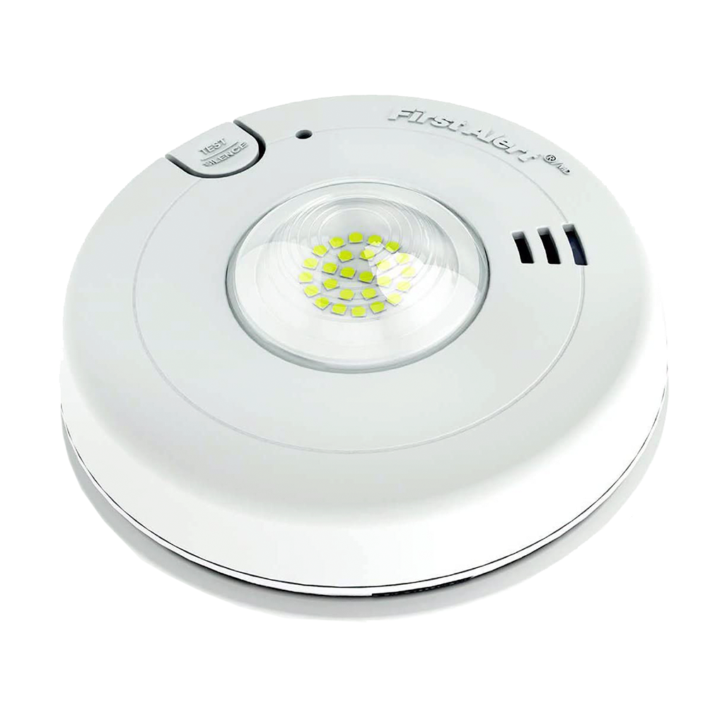 LED Strobe Light Smoke Alarm with 10-Year Sealed Battery