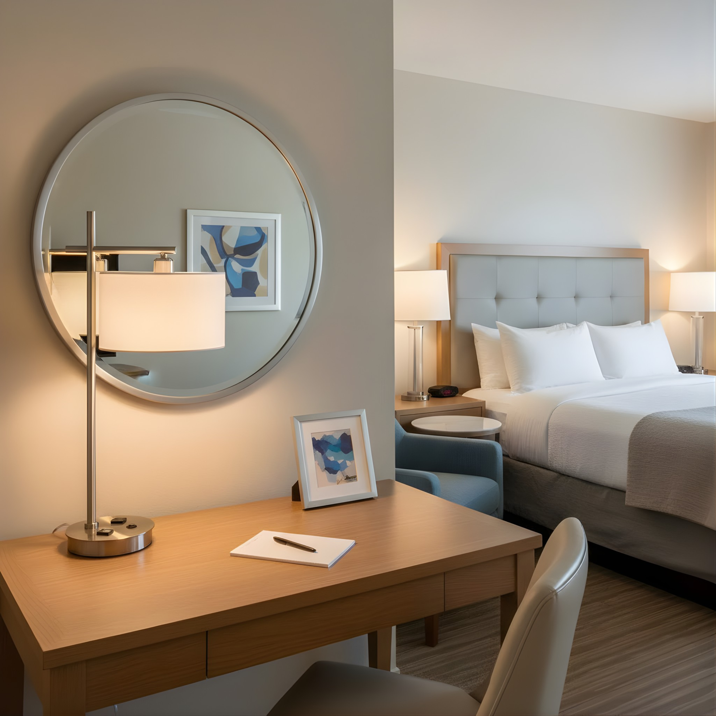 Table Lamp w/ USB and Outlet