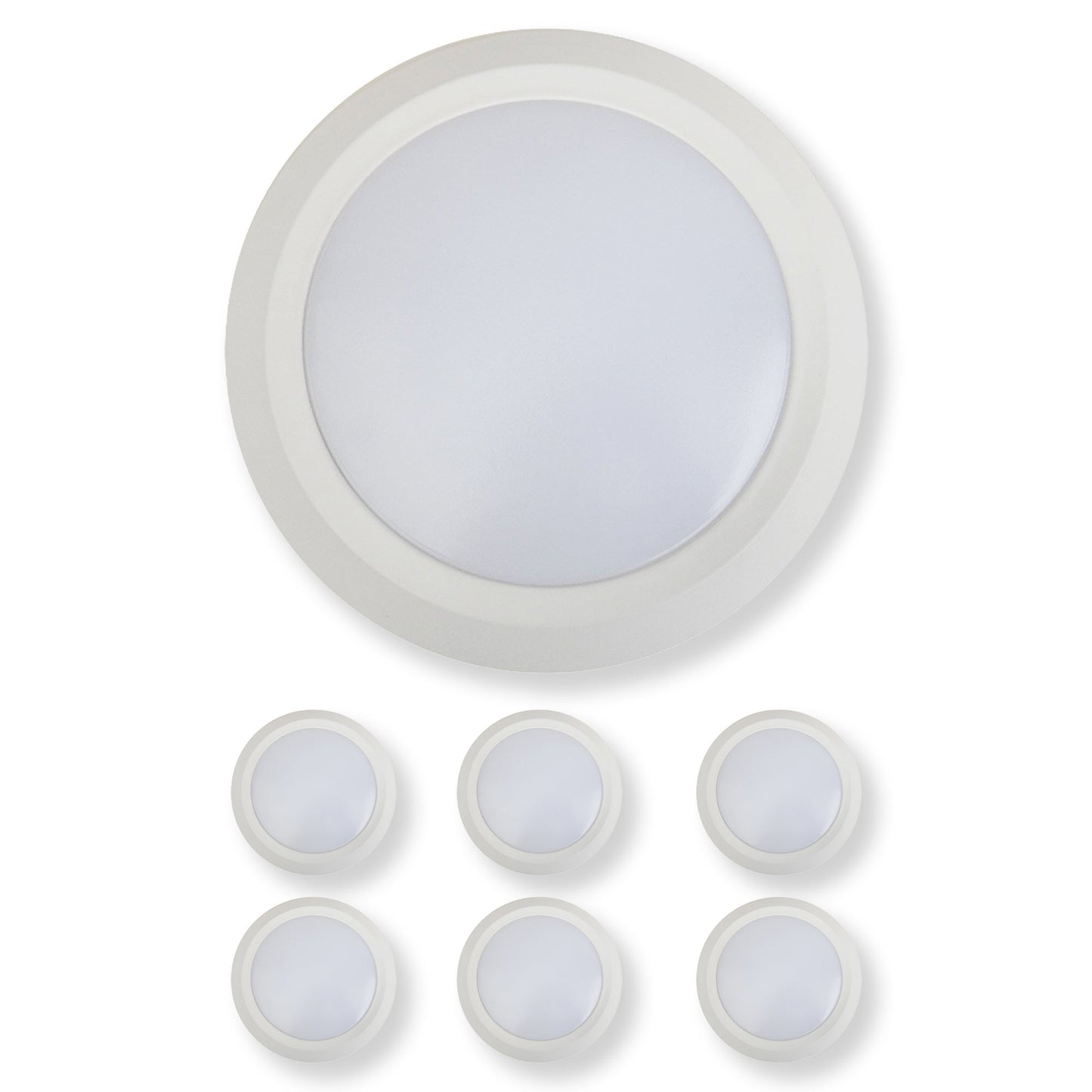 7 Inch LED Disk Light 15W - 3000K - 1080Lumens - White (1 Pack, 2 Pack, 4 Pack, 6 Pack, 8 Pack)